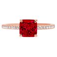 thumbnail image 7 of 2.7ct asscher cut red natural garnet 18k rose gold anniversary engagement ring size 11, 7 of 7