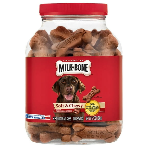 Milk Bone Soft & Chewy Dog Snacks- 2 Pack- (37oz Each) (Beef & Filet Mignon)