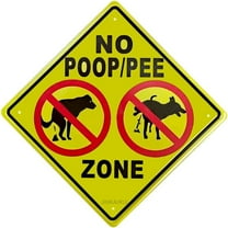 NO Poop, NO Pee Dog Sign, 12 x 12 Inches Funny Signs for Home Room Wall Decoration, Easy Mounting, Outdoor Indoor Use