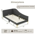 thumbnail image 4 of Canddidliike Full/Twin Size Rivet-Tufted Platform Bed with Metal Legs and Wood Slats, Twin Size, Simple Bed Frame for Bedroom, Gray, 4 of 10