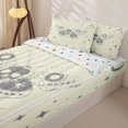 thumbnail image 3 of Homewish Victorian Boho Moth Zipper Queen Comforter Set with Fitted Sheet and 2 Pillowcases for Kids, Cream Moon Leaf Witchy Zipper Bedding Set, Polka Dot Reversible, 4-Piece, 3 of 6