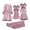 Pink, variant on yievot Women's Pajamas 5 Piece Set With Suspender Pajamas Women's Home Wear Nightdress Nightgown Sleepwear
