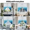 thumbnail image 6 of Blue Gradient Swag Valances for Windows 2 Pack Ocean Abstract Sea ​​level Waves Modern Art Swag Kitchen Curtains 63 Inches Long Rod Pocket Short Window Treatment for Kitchen Bathroom 36"x63", 6 of 8