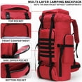 thumbnail image 3 of 70L Tactical Military-Style Hiking Backpack – Water-Resistant, Lightweight, with Padded Straps and 5 Compartments, 3 of 8