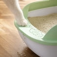 thumbnail image 6 of Small Cat Litter Box, 14"x12"x6" Open Top Cat Litter Box with High Side, Anti-Splashing Cats Litter Pan Semi-Enclosed, Easy to Clean, Includes Scoop _ #03 _ B _ Green, 6 of 6