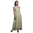 thumbnail image 1 of Bimba Blossom & Goldfinch Bird Print Women Smocked Bodice Beach Sun Dress-Large, 1 of 7