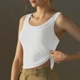 thumbnail image 4 of Women's Built In Bra Camisole Padded Tank Top, Solid Color Cotton Vest, Inner Outer Wear Base Layer, Wireless Shelf Bra Undershirt, Adjustable Strap Yoga Sleep Top, 4 of 8