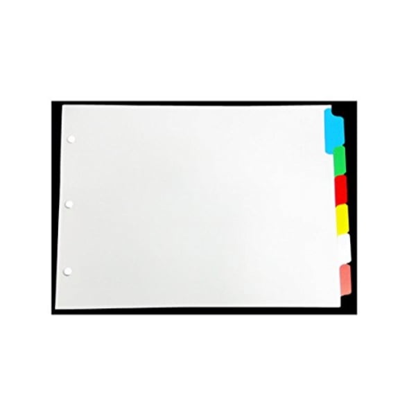 landscape color blank tabs, 6 per set, for landscape or horizontal binders, for standard size paper