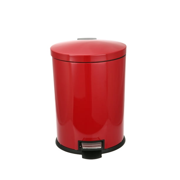 Better Homes & Gardens 10.5 gal / 40L Stainless Steel Oval Red Garbage