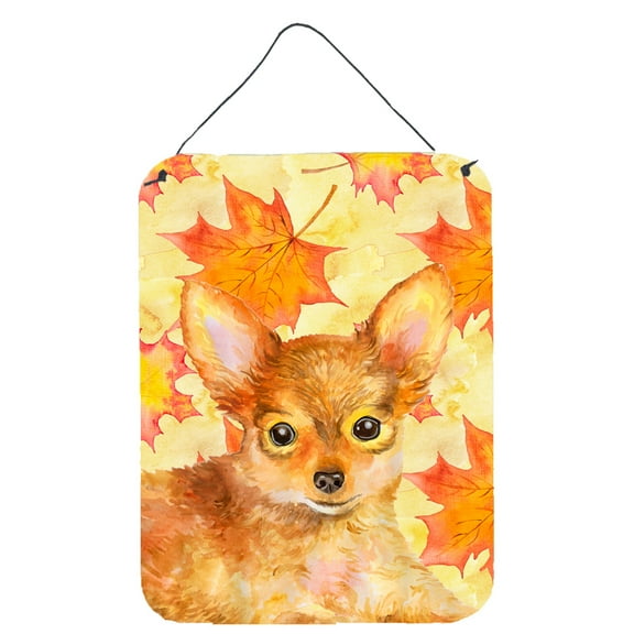 Carolines Treasures BB9983DS1216 Toy Terrier Fall Wall or Door Hanging Prints Yellow 12WX16H multicolor