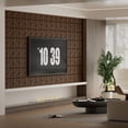thumbnail image 2 of Fahomiss Modern Curved Acoustic Wood Slat Wall Panels 4-Pack 24"x24", Walnut 3D Tiles, 2 of 10