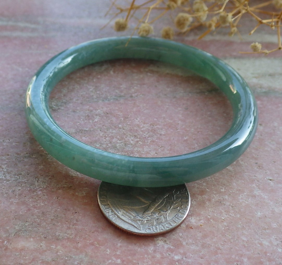 Icy Green Natural A JADE Jadeite Circle Bangle Bracelet 58 mm 683916 TN