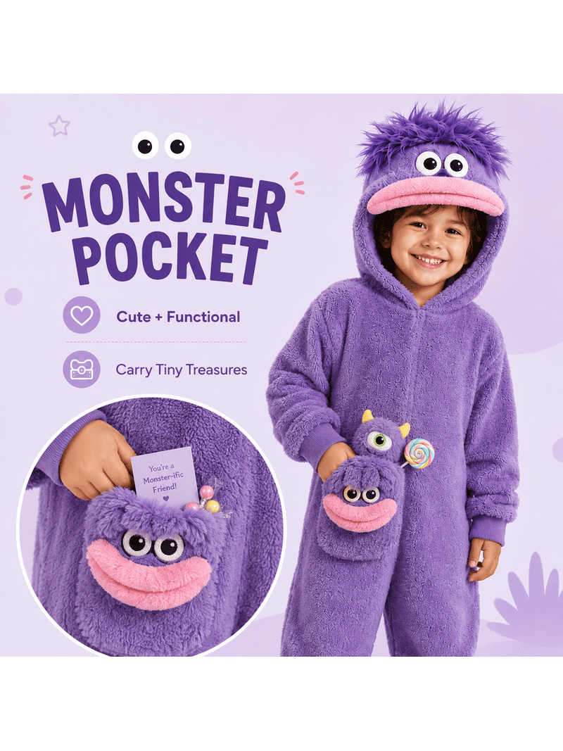 【-Hippowk】　goo night suit M、Lサイズ　セット Snuggle Goof Onesie - Funny Big Mouth Monster Onesie, Snuggle
