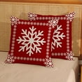 thumbnail image 2 of Christmas Pillow Covers 18x18 Inch 2 Pcs Vintage Red Snowflake Decor Throw Pillows Winter Xmas Holiday Outdoor Farmhouse Decoration Pillowcase Linen Cushion Cover for Couch Sofa Bed, 2 of 6