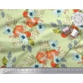 thumbnail image 3 of Soimoi Beige Poly Georgette Tissu Tomate & Freesia Imprimé Floral 1 Yard 52 Inch Wide, 3 of 5