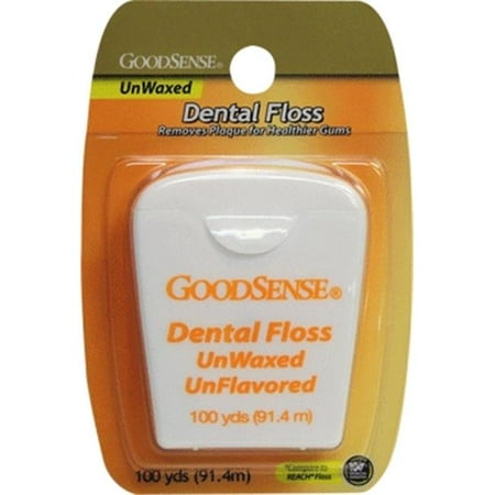 - Good Sense Unwaxed Unflavored 100 Yards Dental Floss - Case of 36