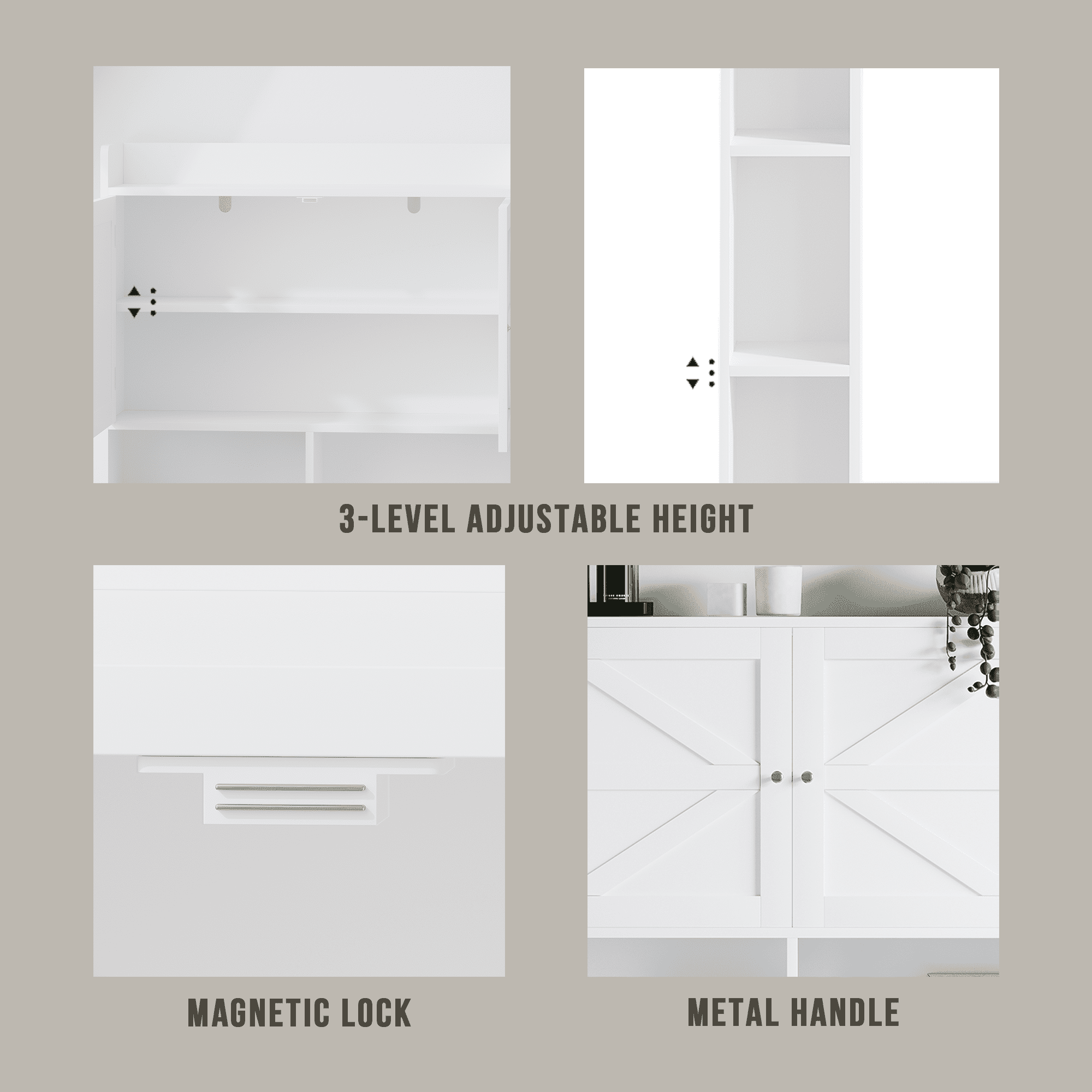 Over-The-Toilet Storage Cabinet with Adjustable Shelf,Bathroom Shelves Organizer Space Saver,Freestanding Toilet Organizer Rack with Double Doors and Open Shelves for Bathroom