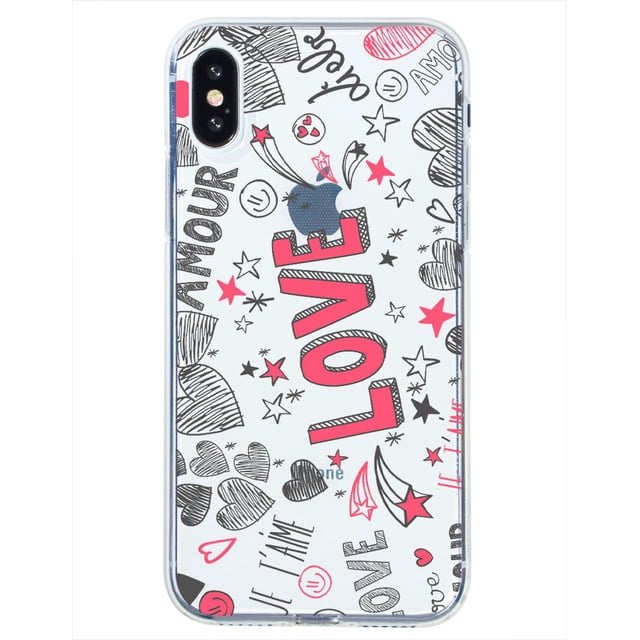 Funda para iPhone XS Corazones Love InstaCase Antigolpes Plástico TPU 2mm