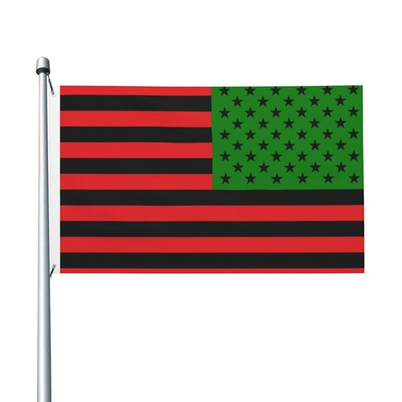 America Flag - Red Black And Green Flag Double Sided Printed 3x5 Ft Flag Banner Suitable For Yard Outdoor Party Decorative