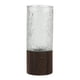 thumbnail image 1 of Jarrón de vidrio con base de madera, centro de mesa, florero moderno, florero minimalista. transparente, 1 of 9