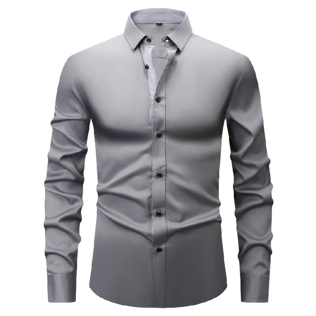 pstuiky camisetas de manga larga para hombre, Camisa de hombre con bloques de color, camisa ligera de negocios de manga larga, camisa de solapa de manga larga para hombre Tops casuales para hombres s