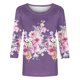 thumbnail image 3 of Camisetas de Manga Corta para las Mujeres Retro Cuello Redondo Pascua Impreso Suelto Top, Ligero Poliéster 3/4 Camiseta de Manga para el Desgaste Casual, Diario Y de Primavera, 3 of 4