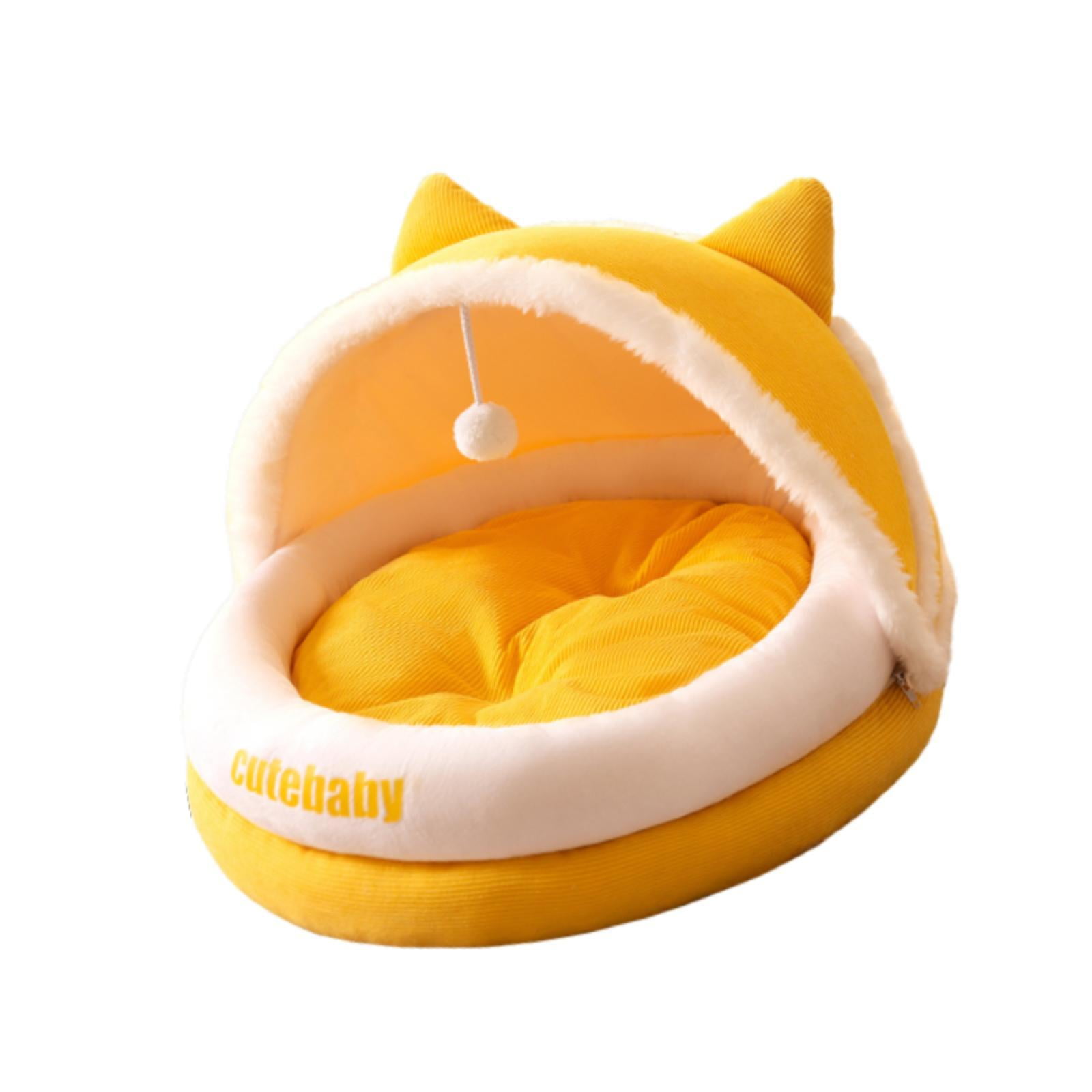 Fzaqwen Cat Bed for Indoor Cats Cat Furniture Cat Cradle Small Dog Cave Sleeping Nonslip Yellow M