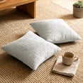 thumbnail image 5 of COOKCOK Chenille Throw Pillow Covers 18x18 Inch Set of 2, Thick Textured Farmhouse Decorative Pillow Cases for Couch Sofa Bed Living Room, Light Grey, 5 of 8
