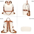 thumbnail image 5 of ALTOSY Women Real Leather Backpack Purse Elegant Ladies Shoulder Bag S80 Beige/Brown, 5 of 8