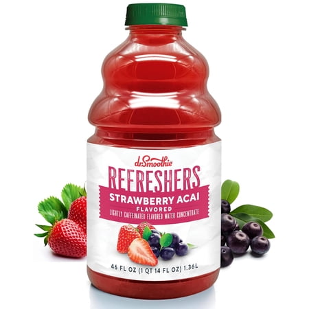 Refreshers Strawberry Acai | Gluten , Lightly Caffeinated, Flavorful Fruit Juice Concentrate | Bottled Concentrate 46 oz