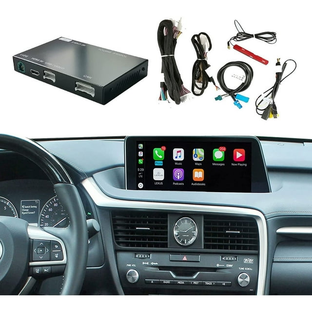 Road Top Kit de Conversion Sans Fil Carplay Décodeur pour Lexus RX NX ES GX UX LS LX RC LC GS Series 2014-2019, Support Android Auto, Miroir Lien, Caméra de Secours, YouTube, Fonction Voiture d'Origine