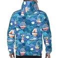 thumbnail image 7 of Honeii Watercolor Ships Pattern Mens Hoodies Men's Loose Sleeve Sweatshirt,Pullover Hooded Sweatshirt for Men,Essentials Hoodie-4X-Large, 7 of 7