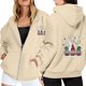 thumbnail image 1 of WILLBEST Sudadera Deportiva para Mujer Ladies' Christmas Printed Zipper Long Sleeved Pocket Adjuststring Casual Hooded Sweatshirt 1730 Chica​​, 1 of 8