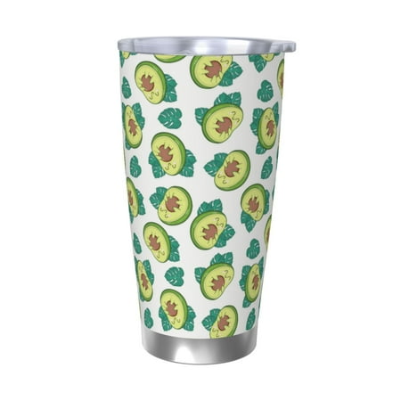 

Zeuib Avocado Sleeping Printed 20oz Stainless Steel Insulated Car Cup Stainless Steel Thermal Cup Vacuum Insulated Leak-proof Travel Mug Cup-Without Straw