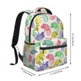 thumbnail image 2 of Zufioo Cute Chameleons Print Casual Student Backpack, Adjustable Shoulder Straps Multi-Function Multi-Pocket Sports Bag Travel Backpack, Unisex-One Size, 2 of 5