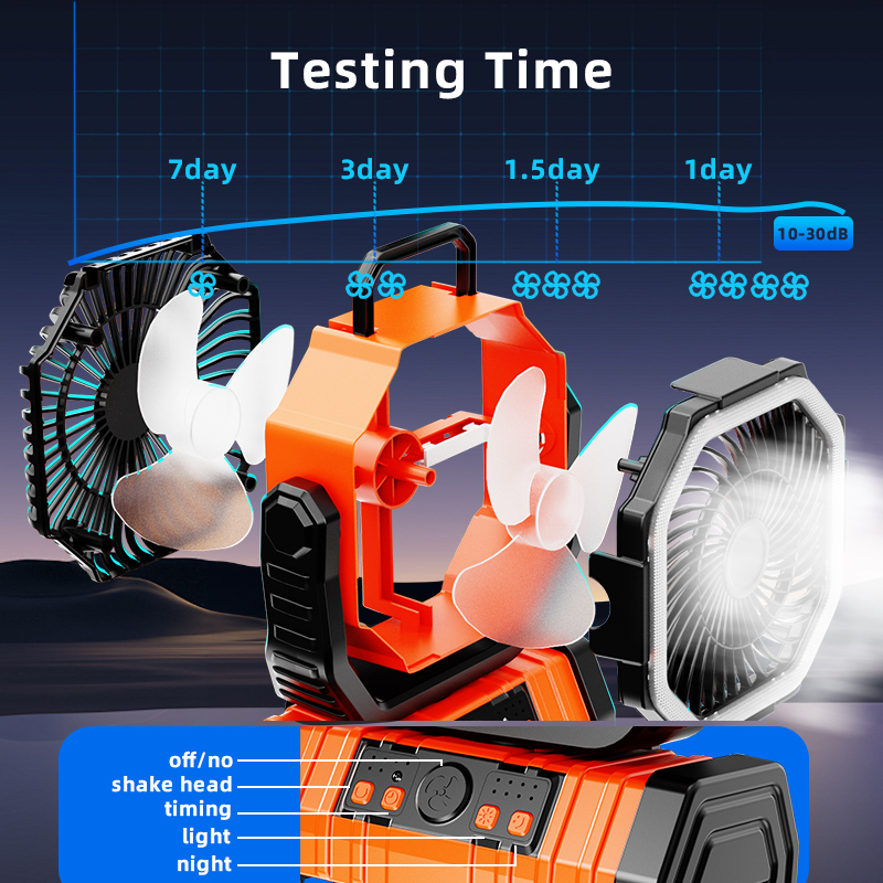 Universal HF-F6 Portable Rechargeable Outdoor Camping Fan USB Table Fan With LED Light And Power Bank For Camping Outdoor