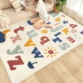 thumbnail image 4 of Alfombra de juegos para niños, alfombra de lana sintética esponjosa para niños de 5,3 x 4 pies, alfombra para puerta de guardería, alfombra suave antideslizante para niños, para dormitorio, sala de, 4 of 7