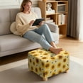 thumbnail image 3 of Xoenoiee Sunflower Bee Print Ottoman Covers Slipcover Square 1 Piece Form Fit Stretch Folding Storage Covers Ottoman Slipcovers Removable Footrest Covers Elastic Bottom Washable, L, 3 of 7