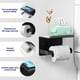 thumbnail image 2 of Soporte de pared para papel higiénico, compatible con Mega rollos, soporte de papel higiénico negro mate con estante, acero inoxidable inoxidable, 2 of 5