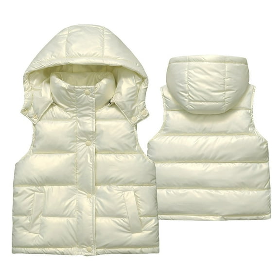 EnJoCho Boys Girls Hooded Puffer Vest Winter Warm Sleeveless Jacket Thermal Quilted Waistcoat Outerwear for Toddler Kids School Outfits