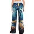 thumbnail image 4 of Women's Starry Forest Pajama Pants, Casual Pajama Bottoms Lounge Pants Wide Leg, 4 of 7