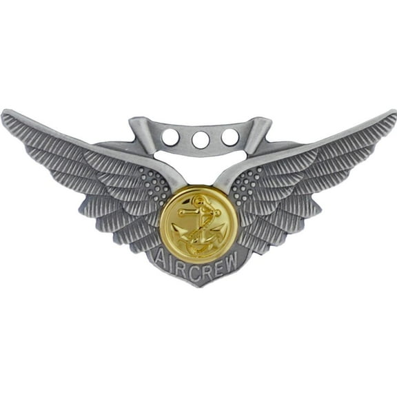Eagle Emblems P16096 Wing Pin - USN, Combat Aircrew - 2 in.