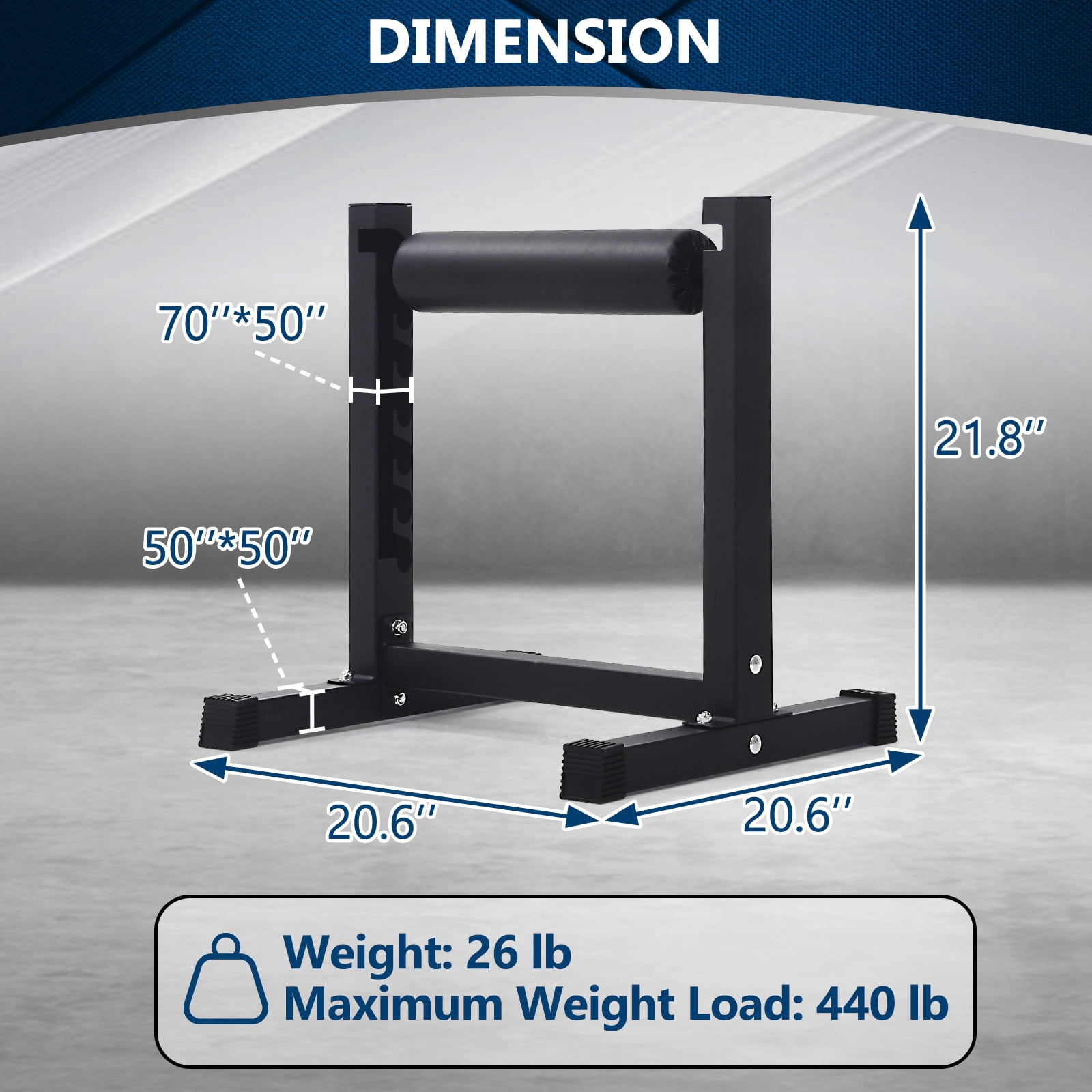 COZONY Bulgarian Split Squat Stand, Heavy Duty Steel Single Leg Squat Machine with 6 Height Adjustments, 350 lb Capacity for Home Gym,Black