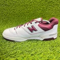 thumbnail image 2 of New Balance 550 Mens Size 10.5 White Burgundy Athletic Walking Shoes Sneakers, 2 of 6
