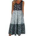 thumbnail image 2 of Uaswgudfs Women's Sleeveless Flowy Tank Dress - Casual Summer Sundress with Multi-Layered Tiered Silhouette & Bohemian Floral Embroidery Gray XXXXXL, 2 of 7