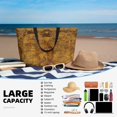 thumbnail image 5 of Pofeuu Vintage Map Print Beach Bag,Waterproof Sandproof Beach Tote Bag, Large Capacity Foldable Beach Bags for Women, 5 of 7