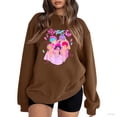 thumbnail image 1 of Pop cazadora para niña Demon Hunters Printed Anime Print Long-Sleeved Sweatshirt （Coffee）, 1 of 4