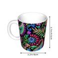 thumbnail image 2 of Yiaed Watercolor Floral Paisley Print Ceramics Coffee,Large Handle Design,Extra Large Tea and Coffee Cup for Office and Home Mugs, 2 of 6