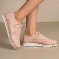thumbnail image 6 of Tao Tao Women's Flat Heel Shoes Vintage Solid Color Round Toe Lace-Up Platform Shoes Pink 40, 6 of 7