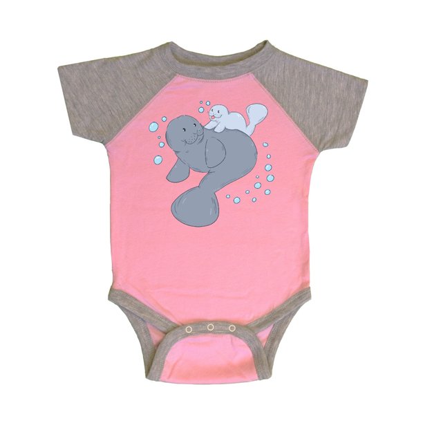 Inktastic Inktastic Cute Manatees With Bubbles Infant Short Sleeve Bodysuit Unisex Walmart Com Walmart Com